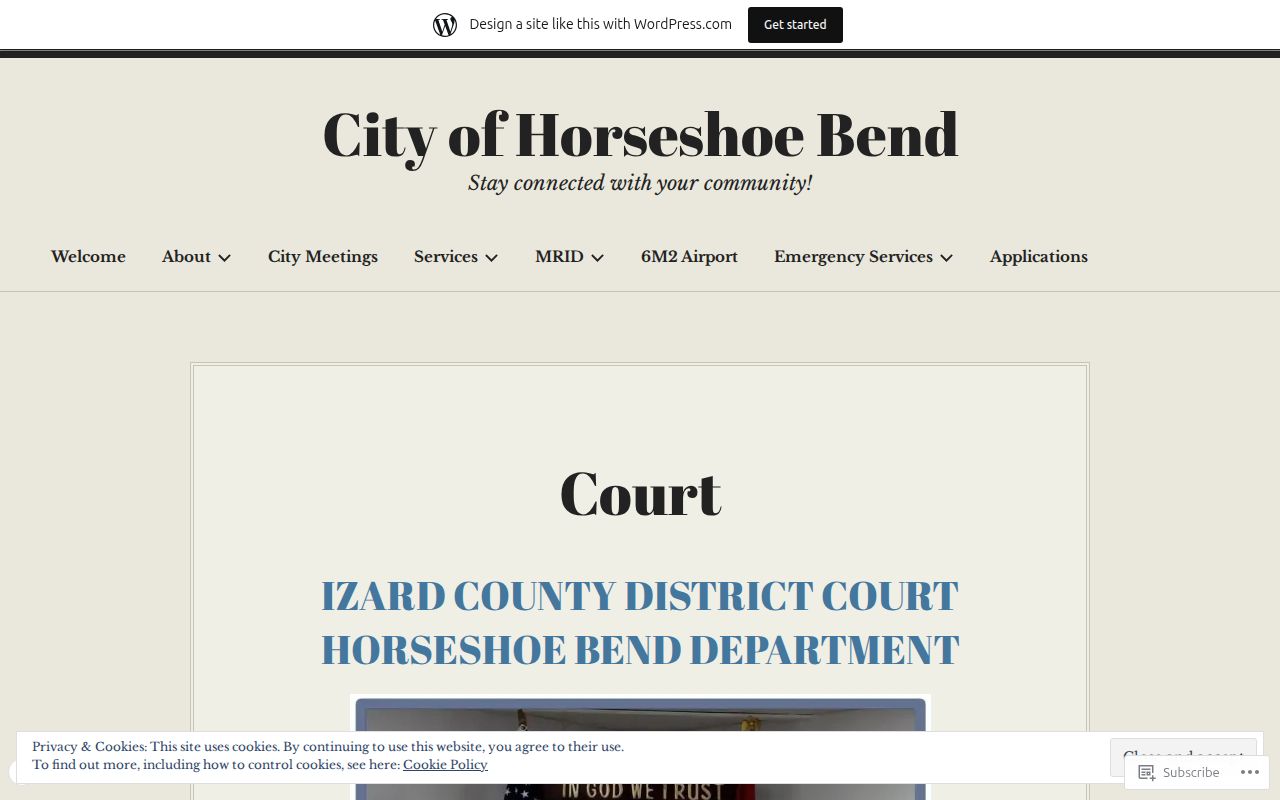 Official Horseshoe Bend Department of Izard County District Court page
